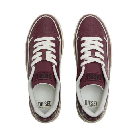 Diesel S-Tracker-D Low Sneakers – Men’s Burgundy Leather Casual Shoes