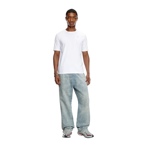 Diesel T-Shirt Micro-Embroidered Logo - White