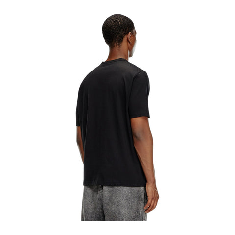 Diesel T-Shirt Micro-Embroidered Logo - Black