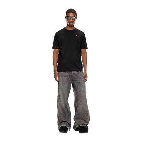 Diesel T-Shirt Micro-Embroidered Logo - Black