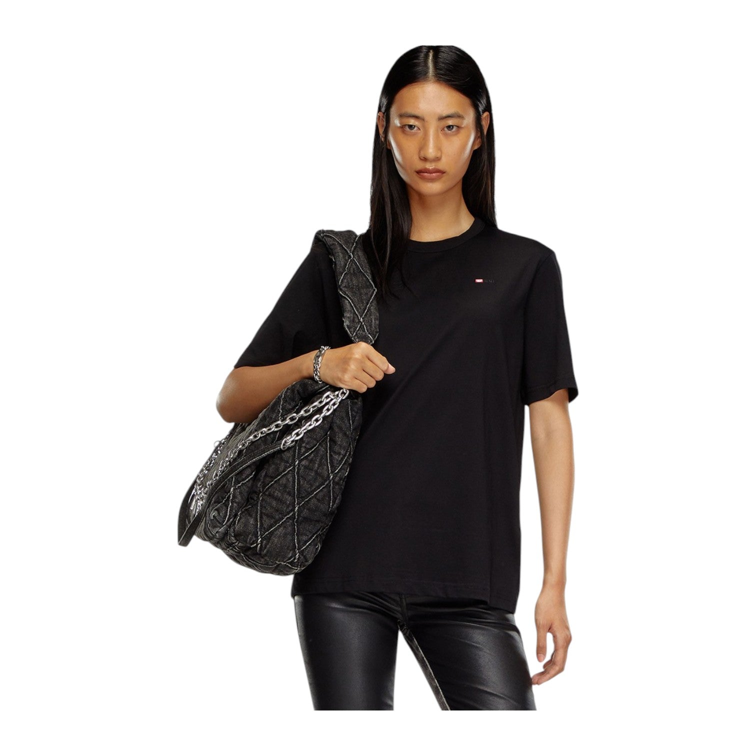 Diesel T-Shirt Micro-Embroidered Logo - Black