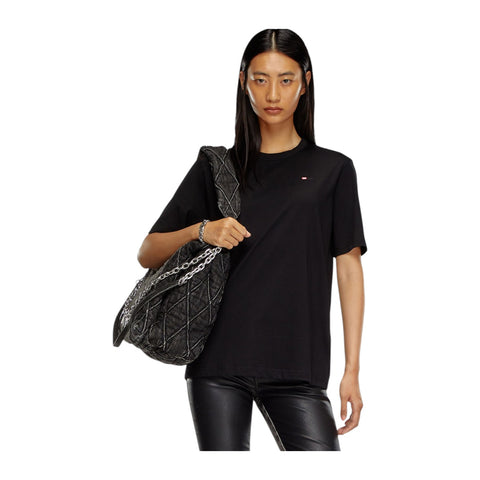 Diesel T-Shirt Micro-Embroidered Logo - Black