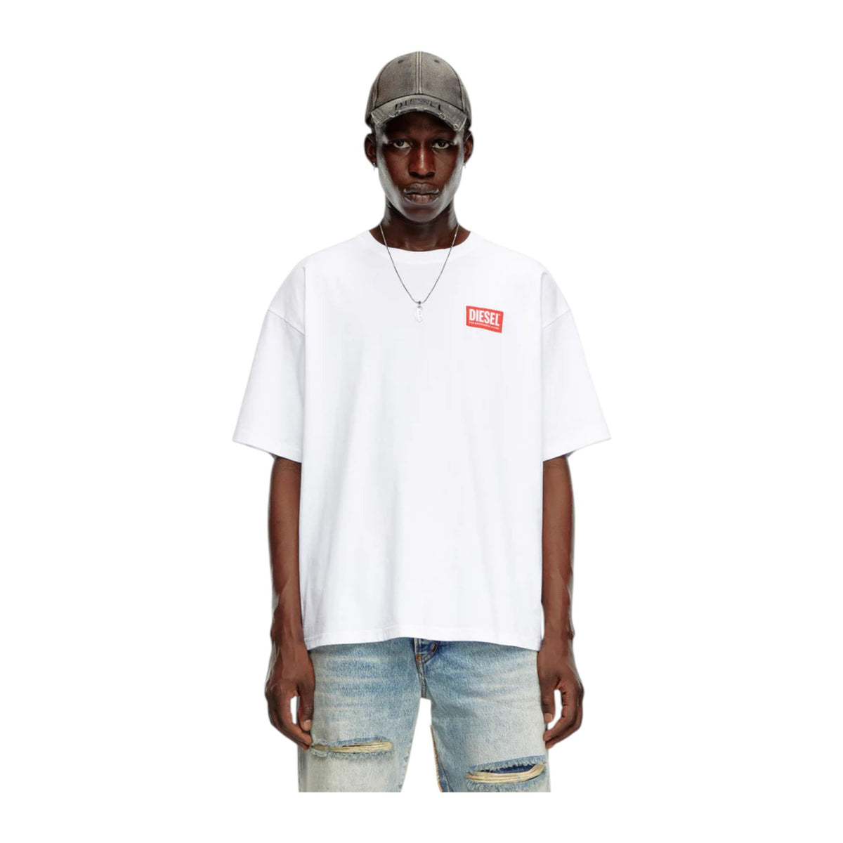 Diesel T-Box Lab T-Shirt Jacquard Logo Patch - White