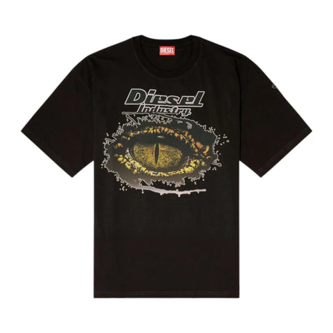 Diesel T-Boxt T25 Black Maglietta T-Shirt – Cotton Graphic Logo Tee