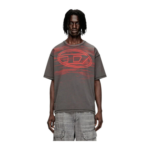 Diesel T-Boxt-T5 Charcoal Grey T-Shirt – Relaxed Fit Oval D Logo