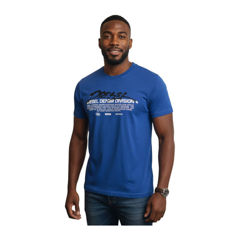 Diesel T-Shirt T-Just L3 Gel Print Blue