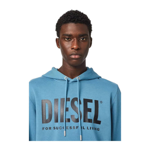 Diesel Hoodie S-Girk Ecologo Print Blue
