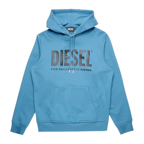 Diesel Hoodie S-Girk Ecologo Print Blue