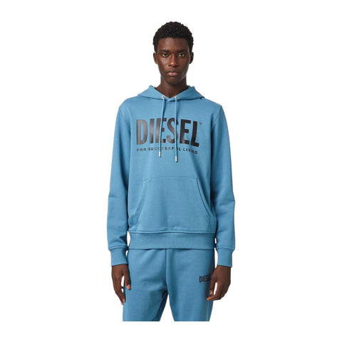 Diesel Hoodie S-Girk Ecologo Print Blue