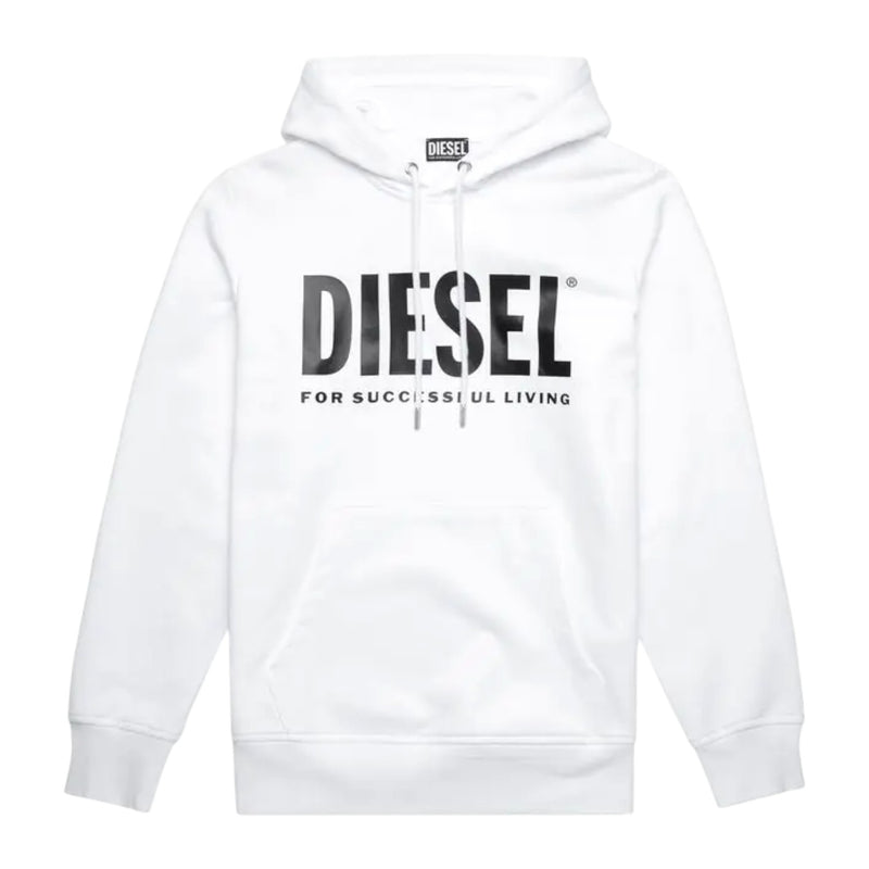 Diesel Hoodie S-Girk Ecologo Print White