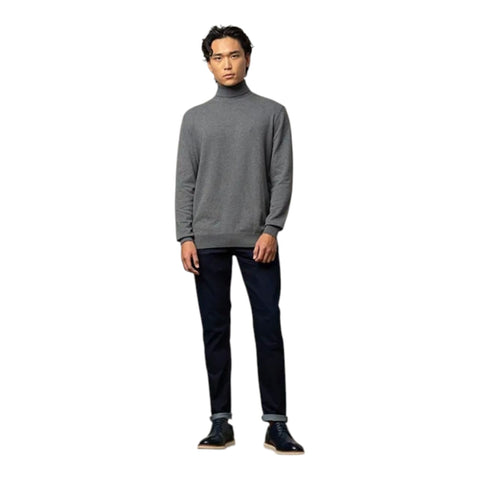 Polo Mens Long Sleeve poloneck Knitwear - Grey Melange