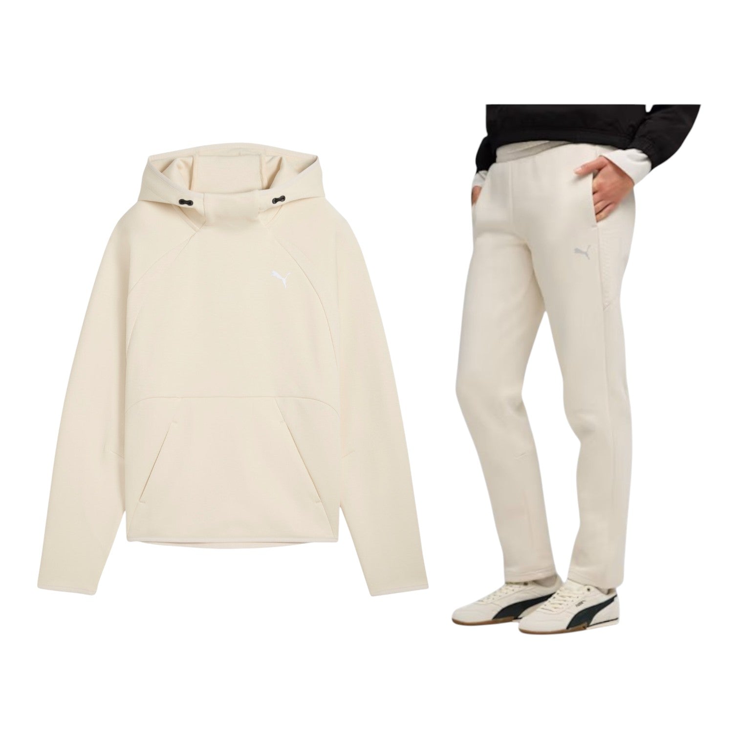 Puma Evostripe Comfort Regular Fit Tracksuit Set - Alpine Snow Cream