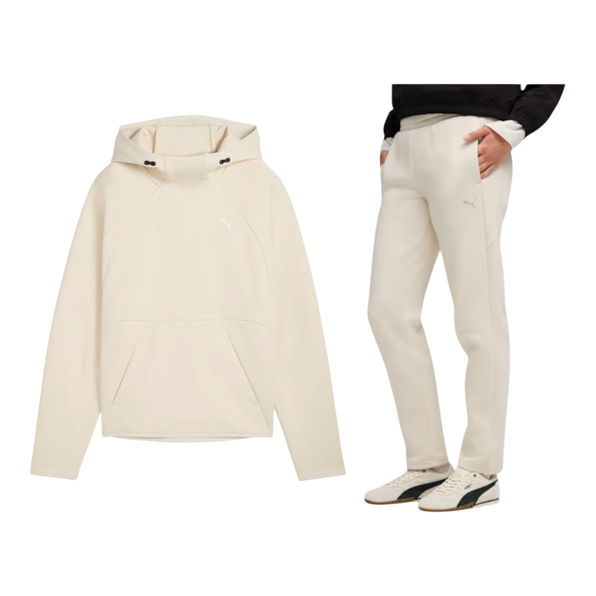 Puma Evostripe Comfort Regular Fit Tracksuit Set - Alpine Snow Cream