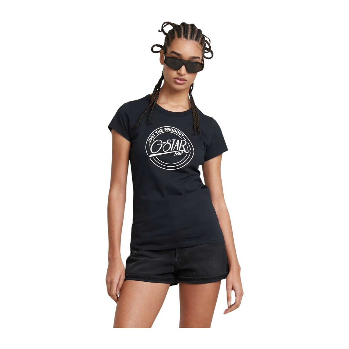 G-Star Large Logo Top – Salute Blue | Women’s Statement Graphic Tee
