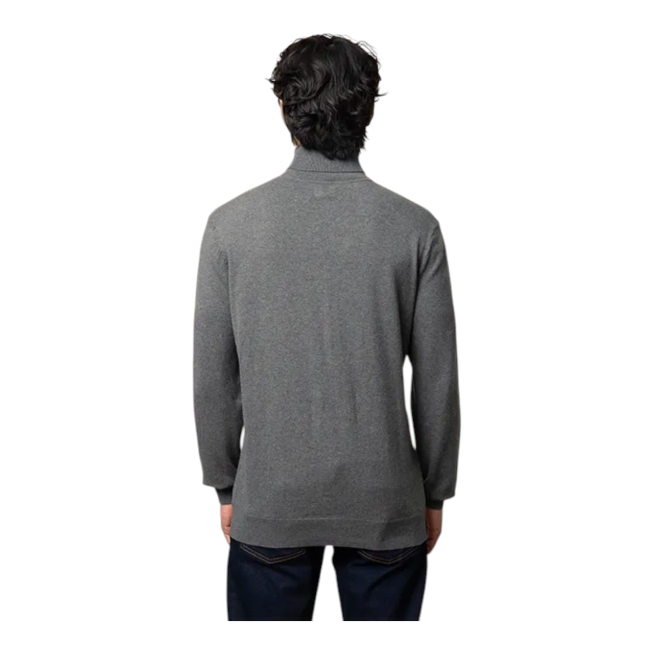 Polo Mens Long Sleeve poloneck Knitwear - Grey Melange