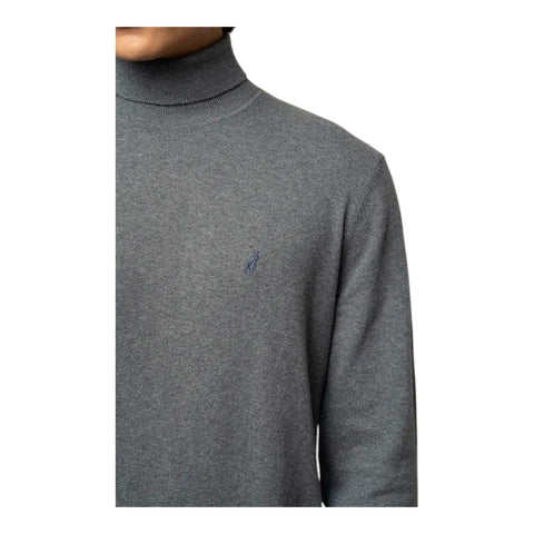 Polo Mens Long Sleeve poloneck Knitwear - Grey Melange