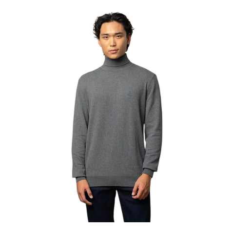Polo Mens Long Sleeve poloneck Knitwear - Grey Melange