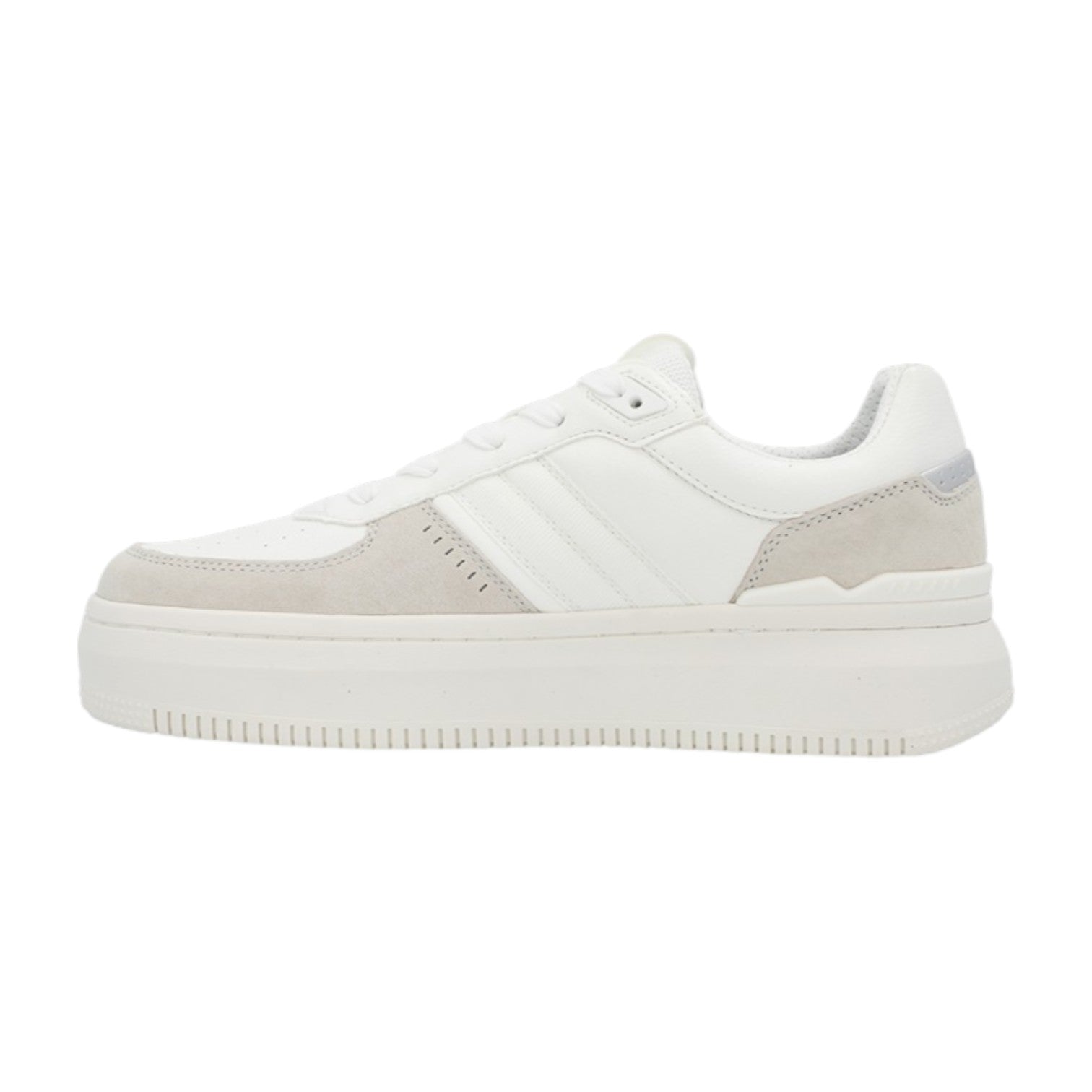 G Star Ladies Eve Basic Leather Sneakers - White/Silver