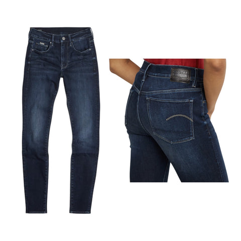 G Star Jean Ladies 3301 Skinny Dark Aged Denim