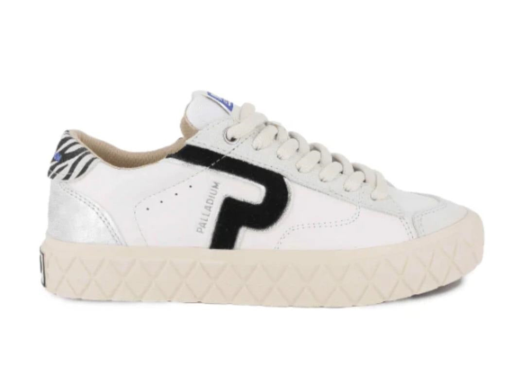 Palladium Ace Lo Mix Leather Sneaker – Stark White Jet Black