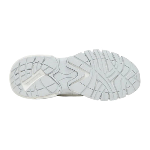 Diesel S-Pro-V-Dense Metallic Mesh Women’s Sneakers – White/Silver Oval D Logo