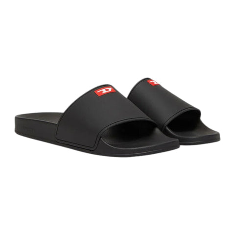 Diesel Sa-Swim-Rubber Pool Slides D Logo | Black