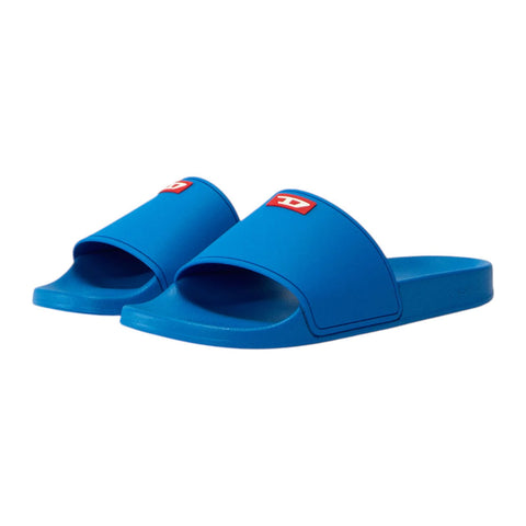 Diesel Sa-Swim-Rubber Pool Slides D Logo | Blue