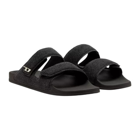 Diesel SA-LAX D X Black Sandal – Men’s Denim Slides