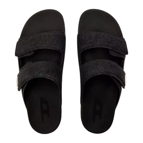 Diesel SA-LAX D X Black Sandal – Men’s Denim Slides