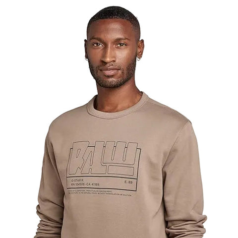 G Star Sweater Logo Deep Walnut Brown