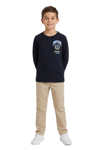 Converse All Star Boys Long-Sleeve T-Shirt Sport Stack Black