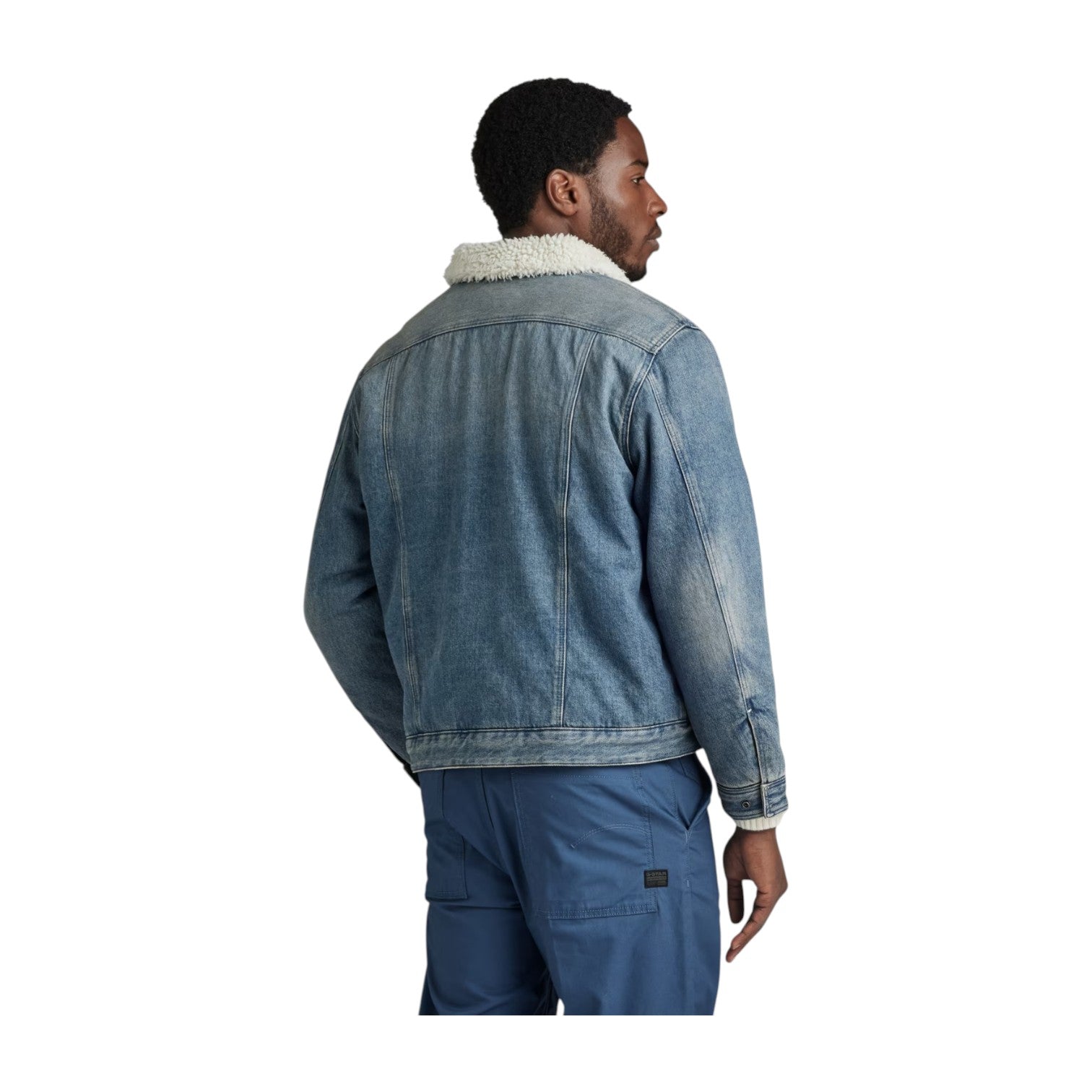 G Star Utility Flap Pocket Sherpa Jacket - Med Blue