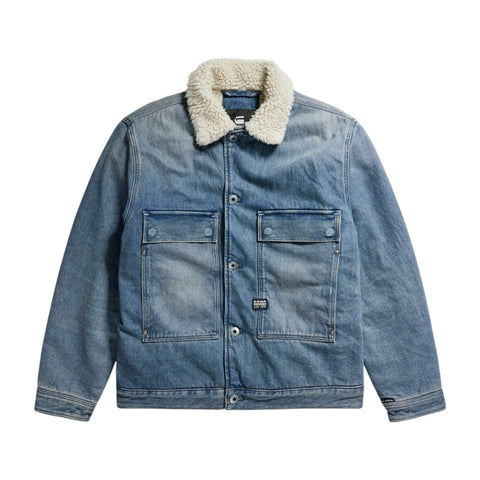 G Star Utility Flap Pocket Sherpa Jacket - Med Blue