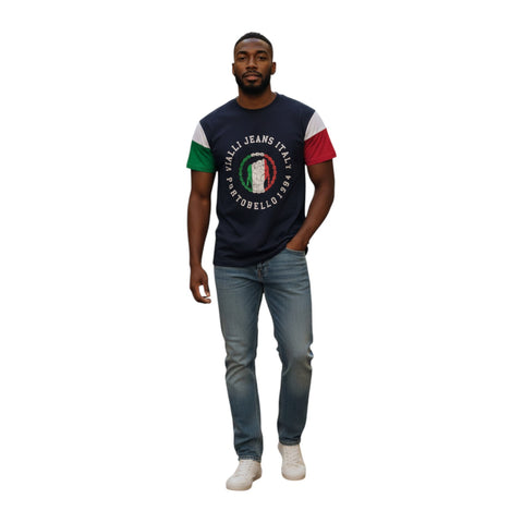 Vialli Lucas Navy Logo T-Shirt