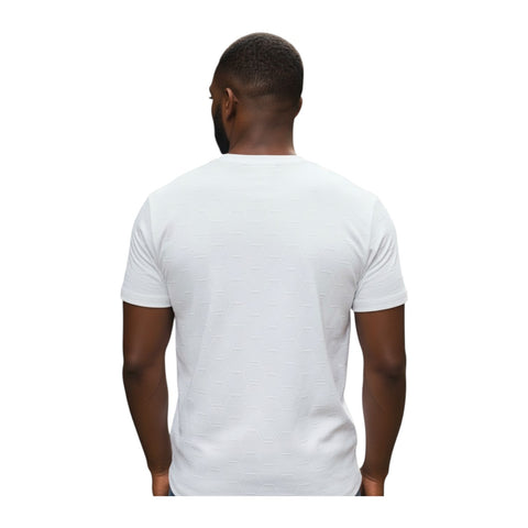 Vialli Lectra Textured Logo T-Shirt | Off-White