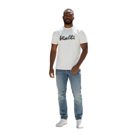 Vialli Lectra Textured Logo T-Shirt | Off-White