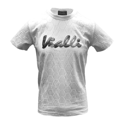 Vialli Lectra Textured Logo T-Shirt | Off-White