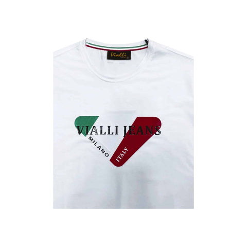 Vialli T Shirt Expall White