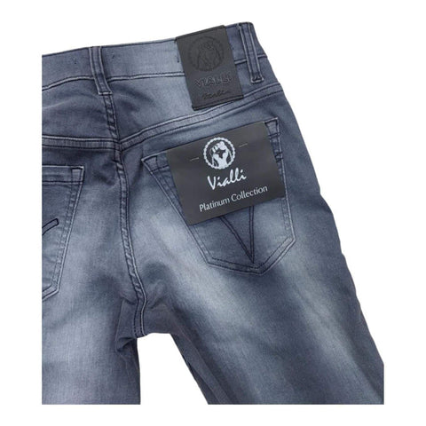 Viall Distressed Jeans Sottle Slim Fit Platinum Collection Swaad Grey