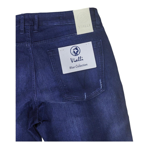 Vialli  Sottle Distressed Slim Fit Jeans Celacki Denim