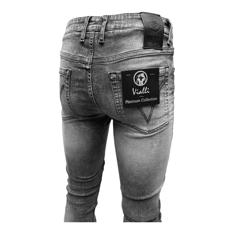 Vialli  Scheletrico Distressed Skinny Jeans Jocavic Grey