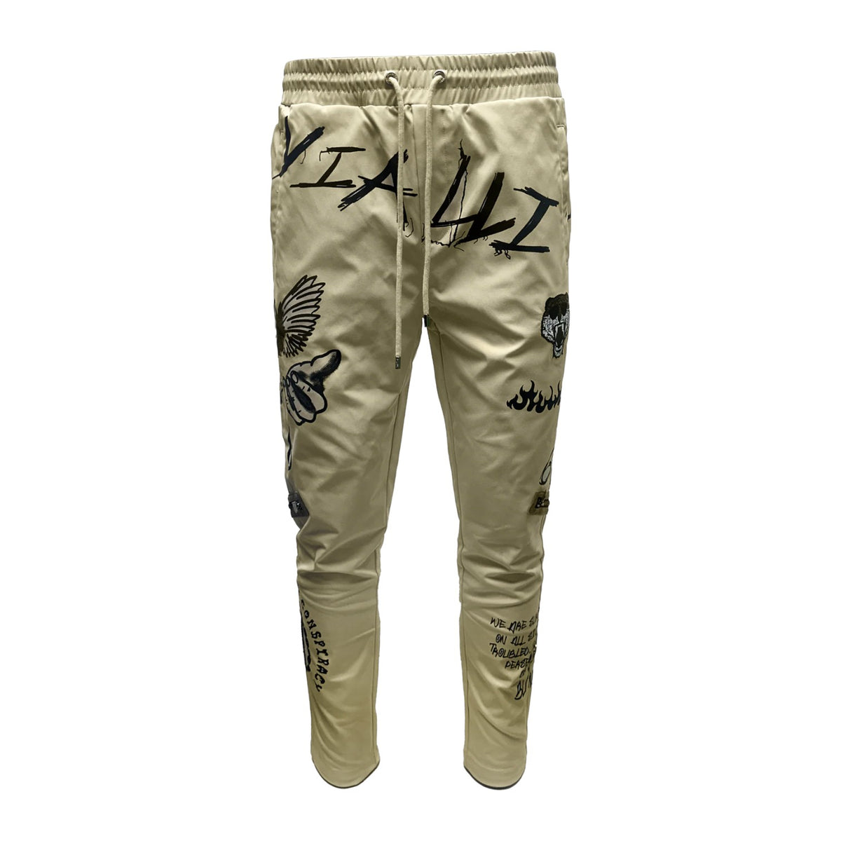 Vialli Kindob Graphic Jeans | Cream – Slim Fit Streetwear Denim