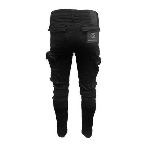 Vialli Japation Esercito Jean – Black | Slim Stretch Military-Style Denim