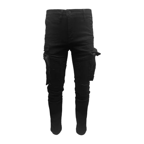 Vialli Japation Esercito Jean – Black | Slim Stretch Military-Style Denim