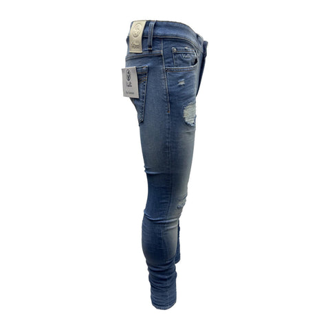 Vialli Scheletrico Ripped Skinny Jeans Jingachi Washed Blue