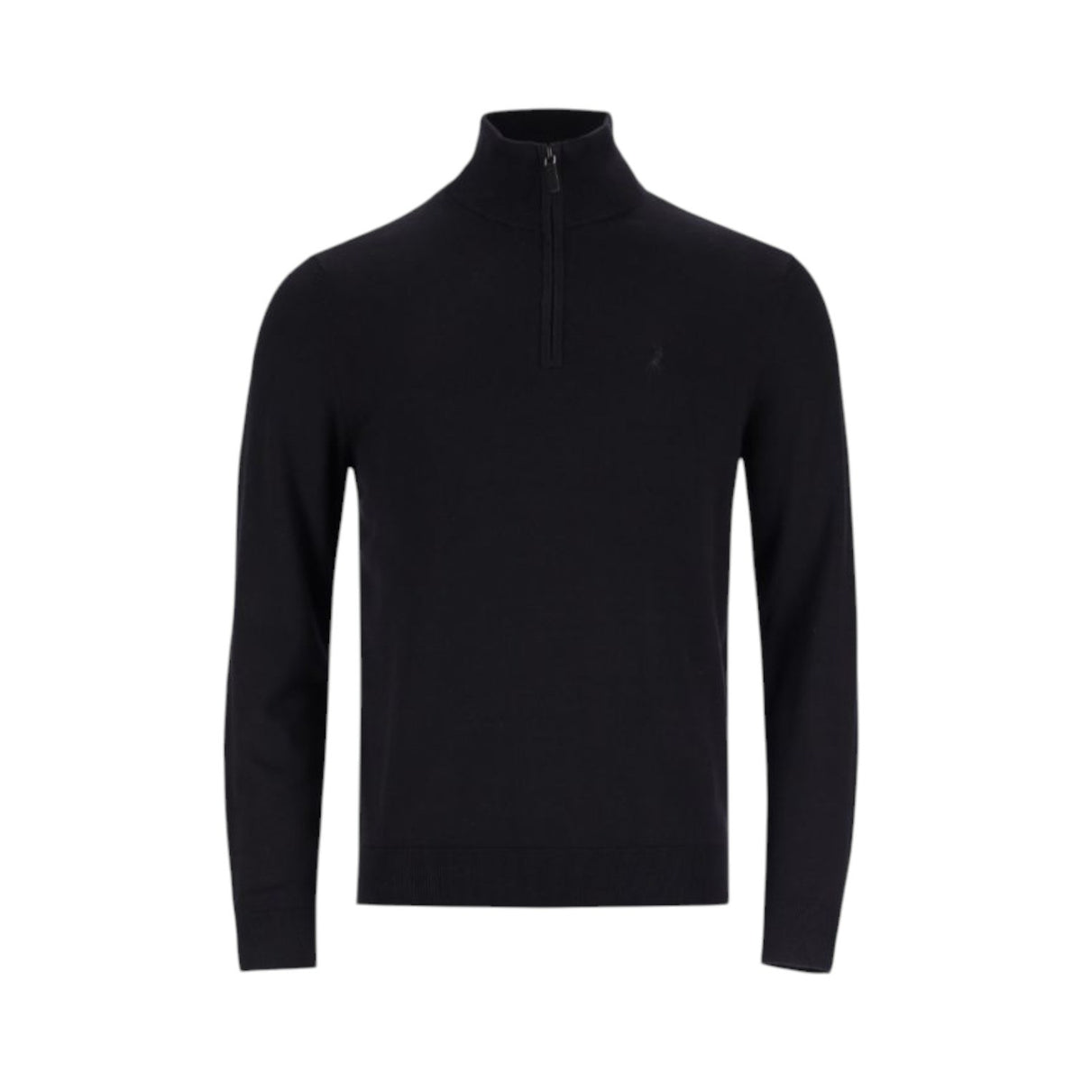 Polo Knitwear 1/4 Zip Funnel Neck Black