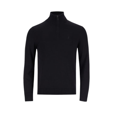Polo Knitwear 1/4 Zip Funnel Neck Black