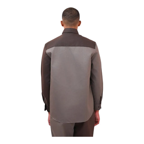 Dickies Shirt 847 Brooklyn Colour Block - Choc/Taupe