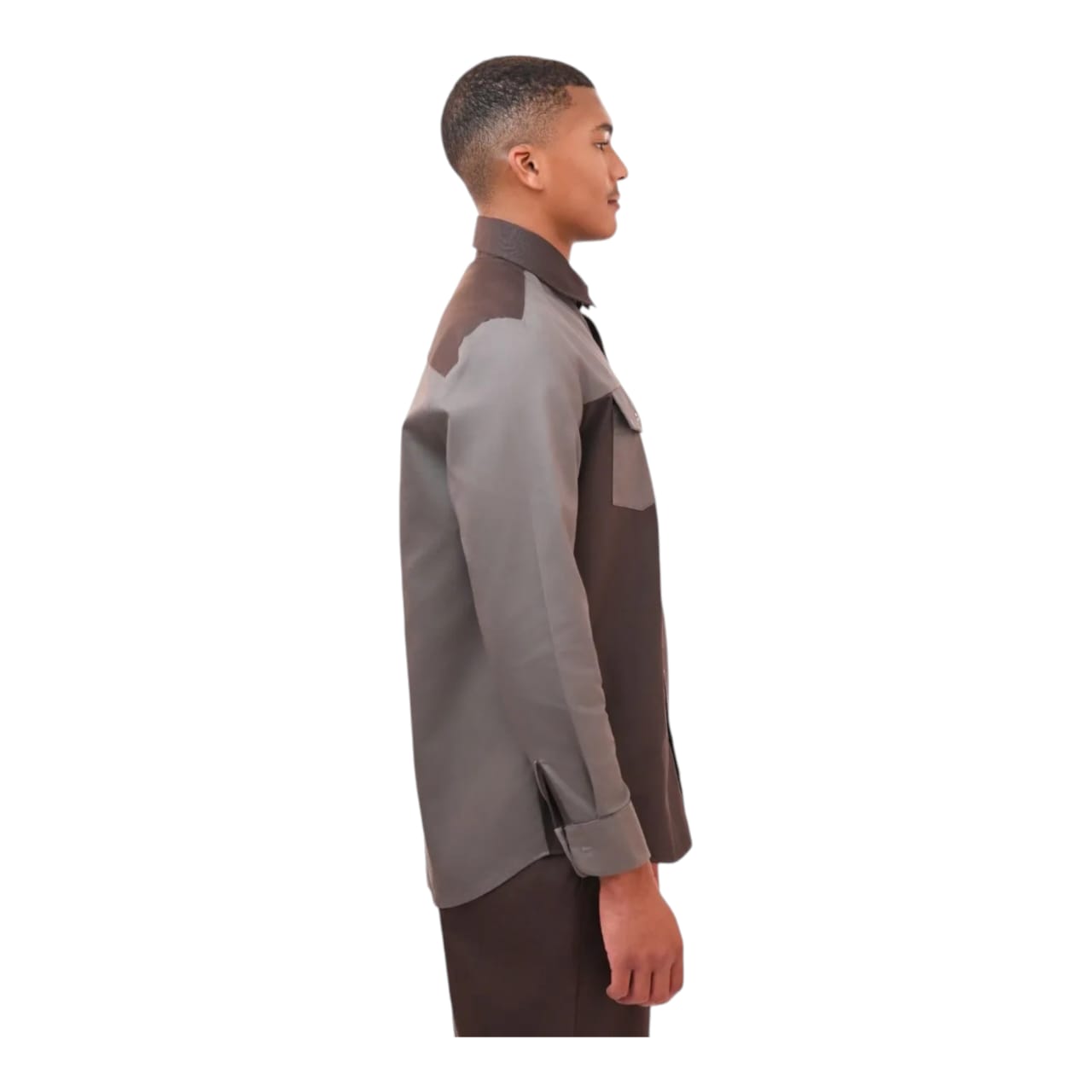 Dickies Shirt 847 Brooklyn Colour Block - Choc/Taupe