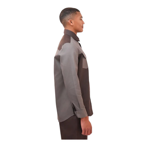 Dickies Shirt 847 Brooklyn Colour Block - Choc/Taupe